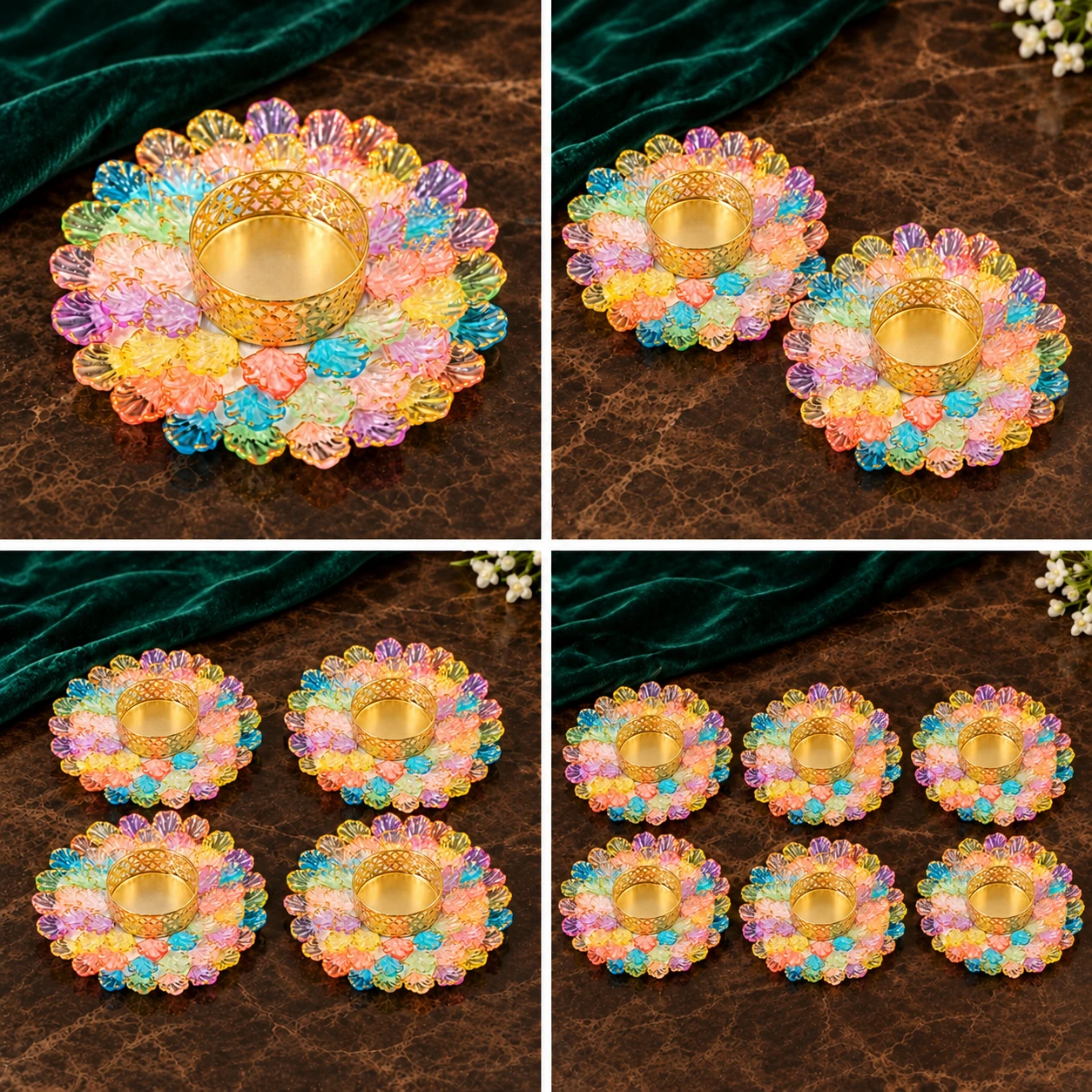 Multicolour Tealight Holders